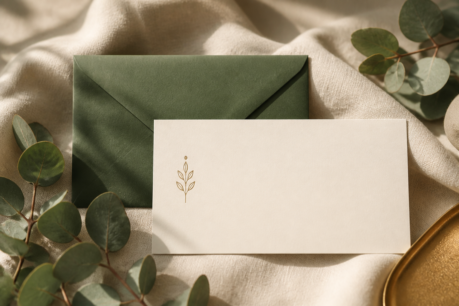 Cartão-presente Toque Sereno com envelope verde